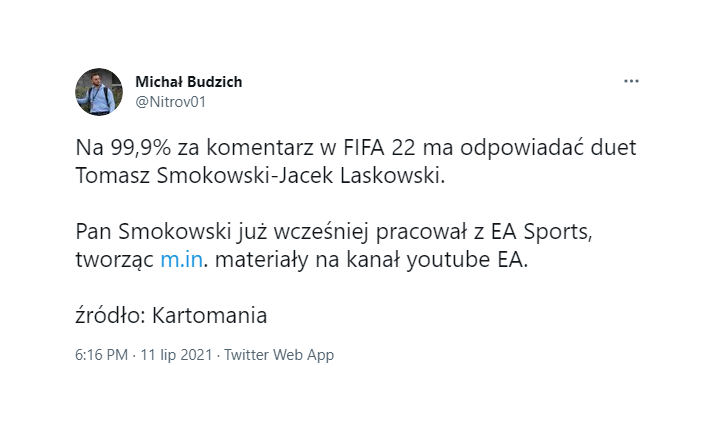 Wiadomo, który KOMENTATOR ZASTĄPI Dariusza Szpakowskiego w grze FIFA 22!